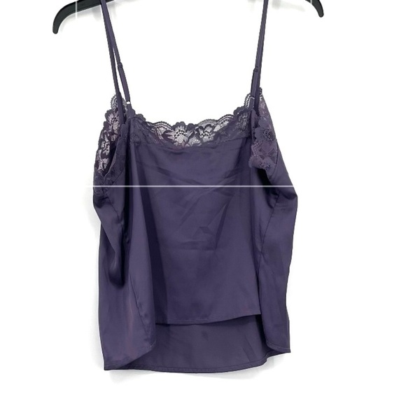 Hippie Rose Juniors' Lace-Trim Satin Camisole in Purple Sizes Small and large - Picture 2 of 7